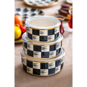 Elite Class Italyan Dama Model 3lü Saklama Kabı Seti 14/16/18 Cm