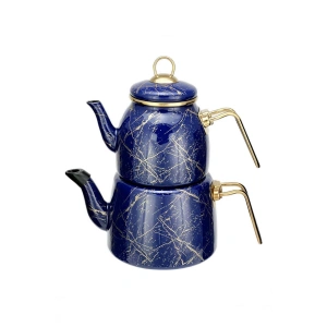 Elite Class Kırık Mermer Desenli Çaydanlık – Lacivert