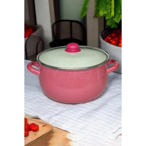 Emaye Derin Bombeli Yoğurt Tenceresi 24 Cm 5.5 Litre - Kırmızı