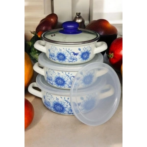 İtalyan Merve 3lü Emaye Tencere Seti 14/16/18 Cm - Ister Pişir Ister Sakla