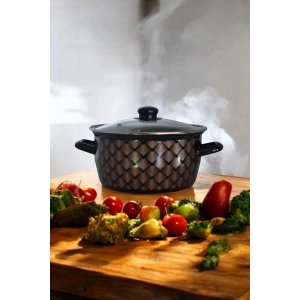 Siyah Desenli Kızartma Tenceresi 22 Cm 4,5 Lt