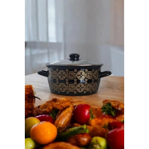 Siyah Desenli Kızartma Tenceresi - 22 Cm 4,5 Lt