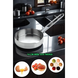 14 Cm Yuvarlak Paslanmaz Çelik Mini Yumurta & Sos Tavası