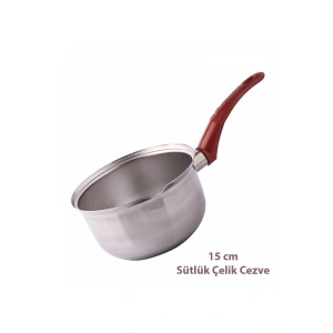 Paslanmaz Çelik Büyük Boy Sosluk (Sütlük) Cezve Koçerola 15 Cm