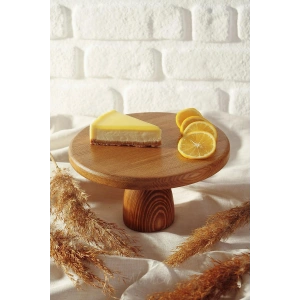 Ahşap Yuvarlak Ayaklı Pasta Sunum Servis Tabağı