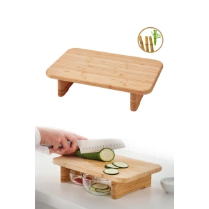 Stolthet Ayaklı Kesme Tahtası Bambu Sunum Tahtası 35 X 22 Cm