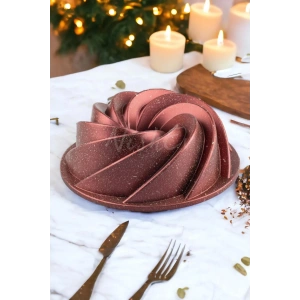 Girift Golden Pink Döküm Kek Kalıbı 26 Cm