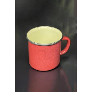 İtalyan Emaye Kupa 450 Ml Emaye Bardak Kampçı Kupası – Kırmızı