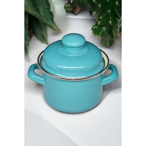 İtalyan Emaye Mini Derin Tencere 12 cm 900 ml – Turkuaz