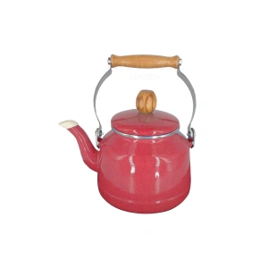 Italyan Çaydanlık Ahşap Kulp 2,5 Lt - Kırmızı