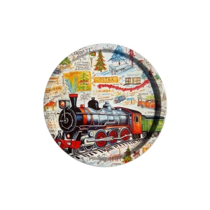 Dekoratif Metal Yuvarlak Tepsi 35 Cm / Özel Tasarım