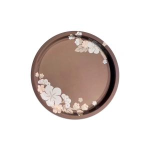 Dekoratif Metal Yuvarlak Tepsi 35 Cm / Özel Tasarım