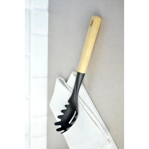 Küçük Ahşap Saplı Makarna Kepçesi, şık ve kullanışlı mutfak gereci