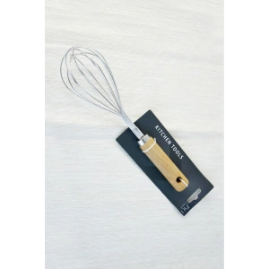 Ahşap Saplı Küçük Çırpıcı, Mutfak Aleti, Siyah Renkli, Dayanıklı ve Şık Tasarım