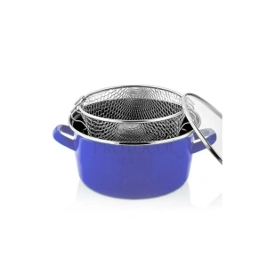 Nishev Lüks Italyan Emaye Fritöz Kızartma Tenceresi 22 Cm 3,5 Lt