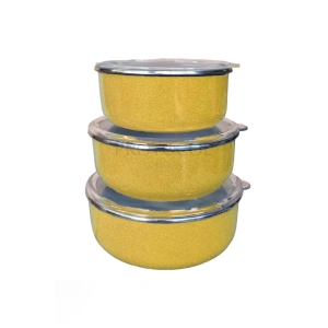 Nishev Zarif Italyan 3lü Emaye Saklama Kabı Seti 14/16/18 Cm