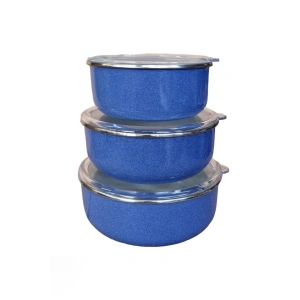 Nishev Zarif Italyan 3lü Emaye Saklama Kabı Seti 14/16/18 Cm