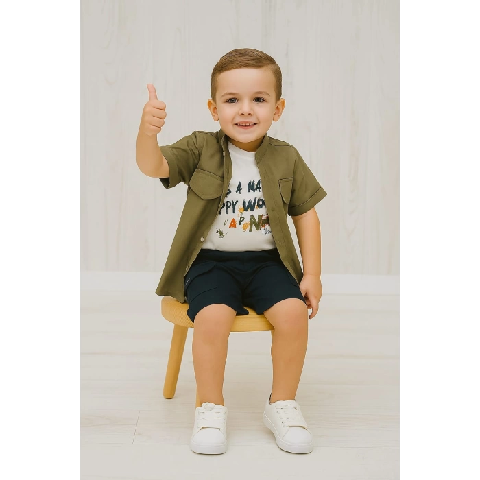 Gabardin Kapri Gömlekli 3lü Takım