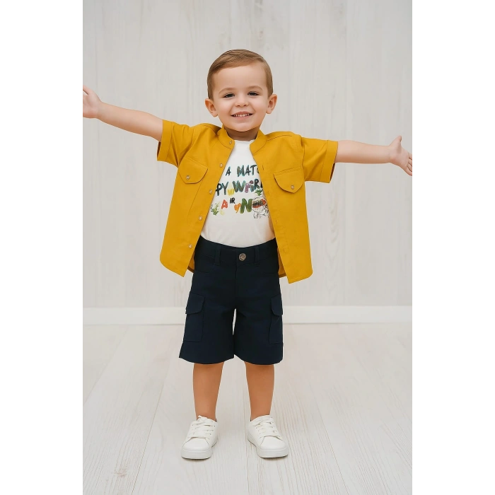 Gabardin Kapri Gömlekli 3lü Takım