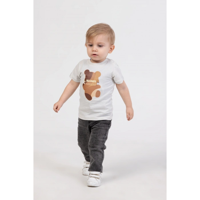 Erkek Bebek 4’lü Günlük Kombin - Çıt Çıtlı Ceket, Çiçekli Gömlek, Ayıcık Baskılı Tişört, Kot Pantolon