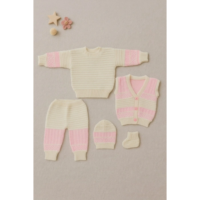 Pembe Masal Bebek Triko Takımı Hastane Çıkışı
