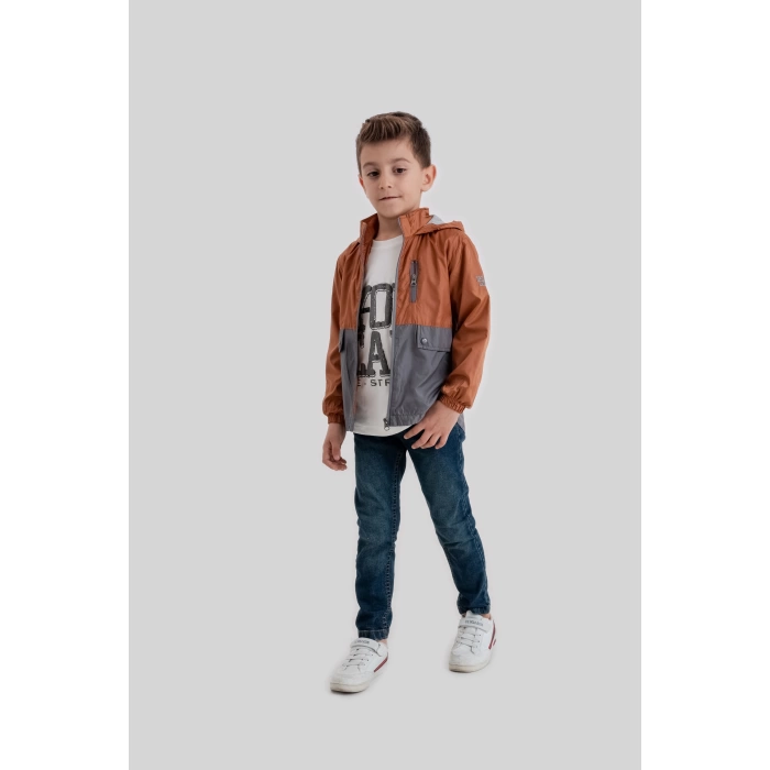 Çocuk Kapüşonlu Fermuarlı Rüzgarlık 3lü Takım