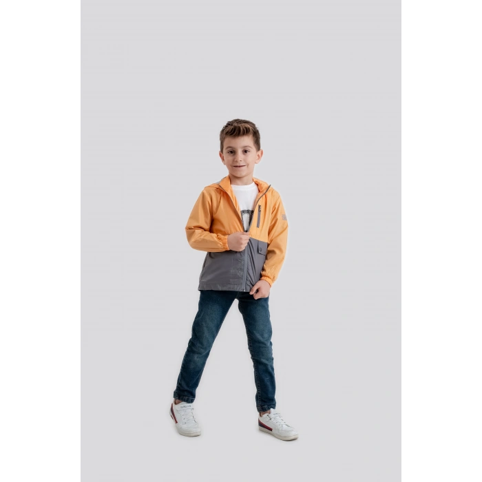 Çocuk Kapüşonlu Fermuarlı Rüzgarlık 3lü Takım