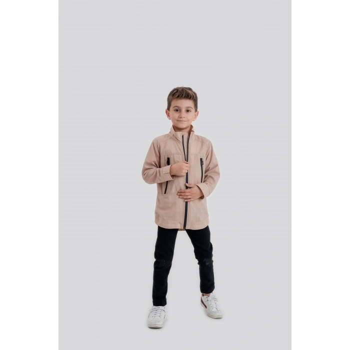Erkek Çocuk İnce Fermuarlı Yağmurluk 3lü Takım
