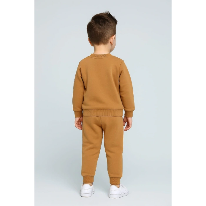 Erkek Çocuk Aslan Nakışlı 2’li Takım – Sweatshirt ve Alt Eşofman %100 Pamuk
