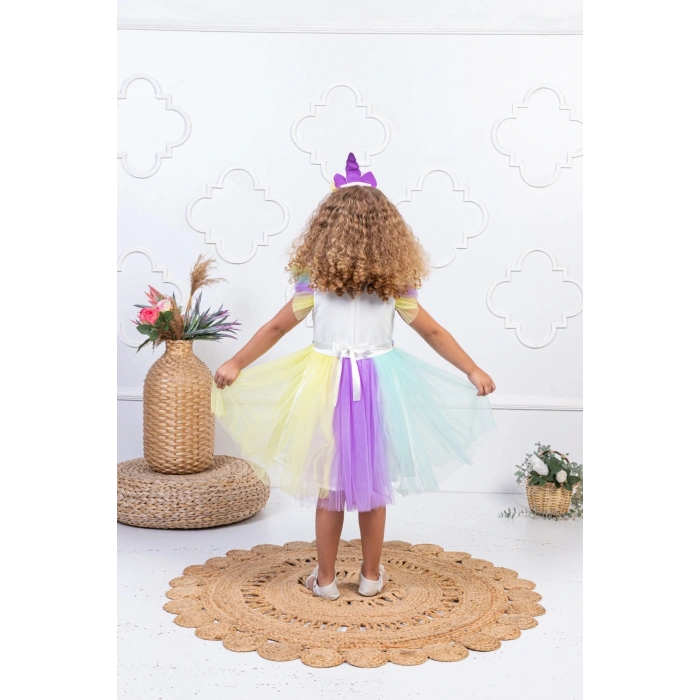 Kız Çocuk Unicorn Tütülü Elbise Kostüm Modeli