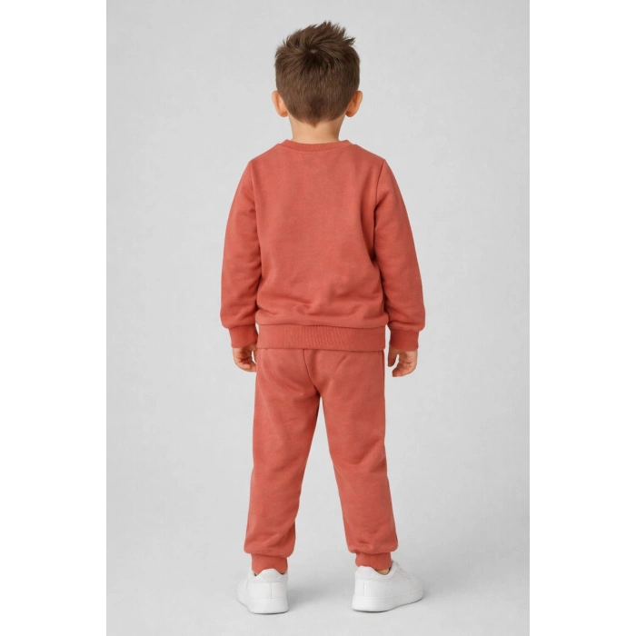 Erkek Çocuk %100 Pamuk 2 İp Bisiklet Yaka Eşofman Takımı