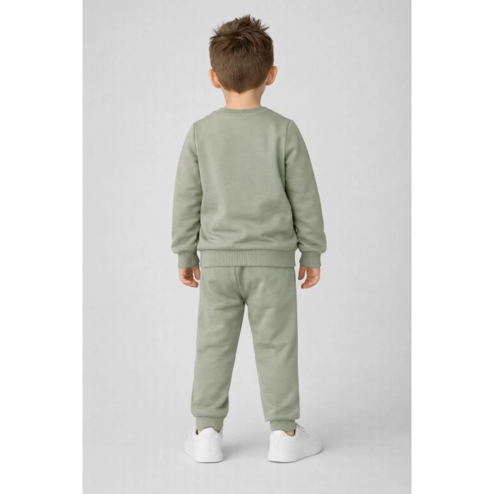 Erkek Çocuk %100 Pamuk 2 İp Bisiklet Yaka Eşofman Takımı