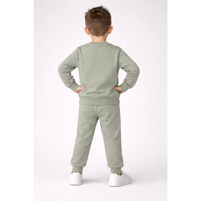 Erkek Çocuk Nakışlı Eşofman Takımı %100 Pamuk 2 İp
