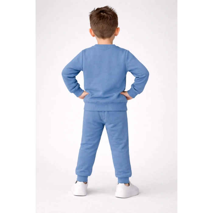 Erkek Çocuk Nakışlı Eşofman Takımı %100 Pamuk 2 İp