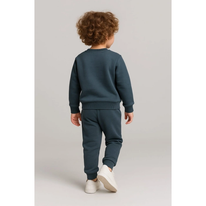 Erkek Çocuk Nakışlı Eşofman Takımı %100 Pamuk 2 İp