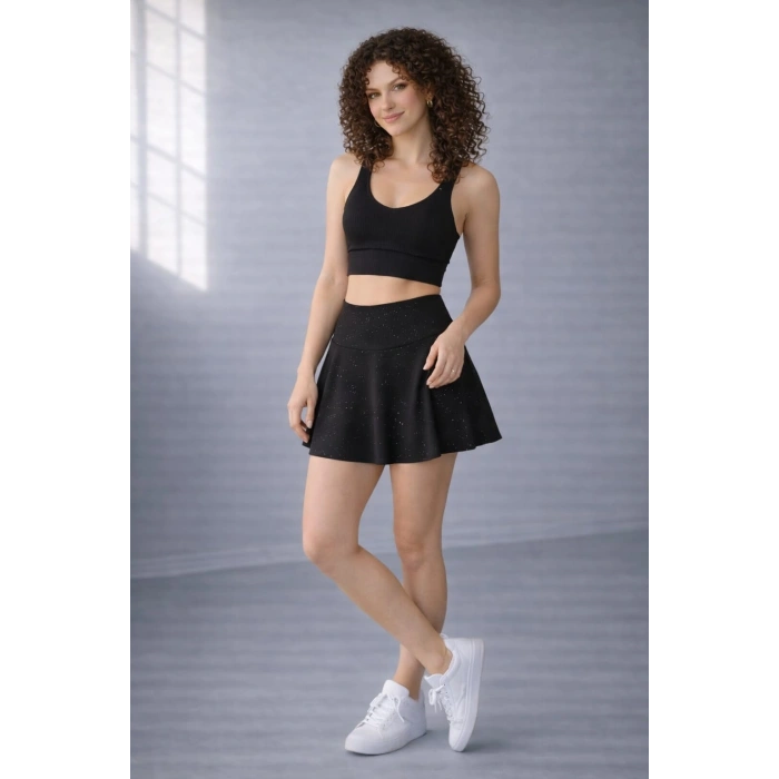 Şort Etek Taş Detaylı Yüksek Bel Rahat Kalıp Günlük & Spor Kullanım