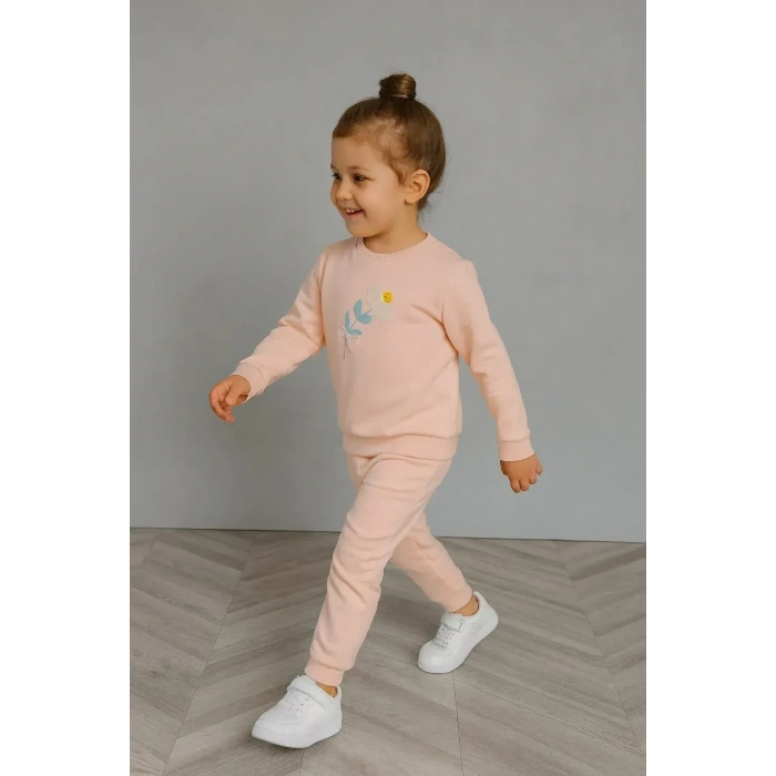 Papatya Nakışlı 2ip Eşofman Takımı