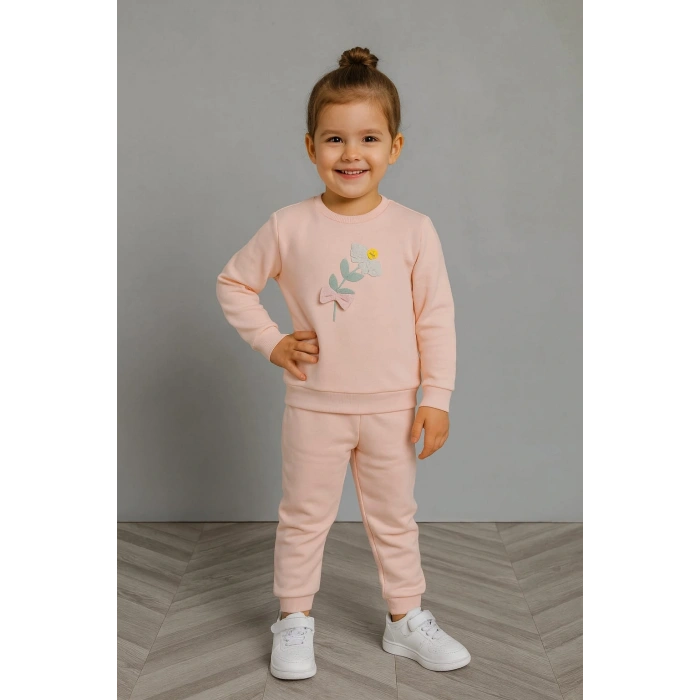 Papatya Nakışlı 2ip Eşofman Takımı