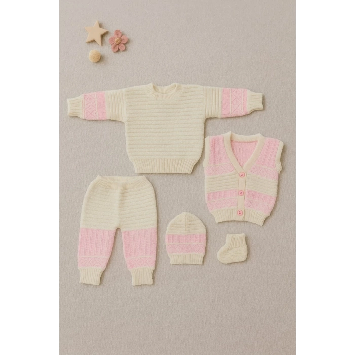 Pembe Masal Bebek Triko Takımı Hastane Çıkışı