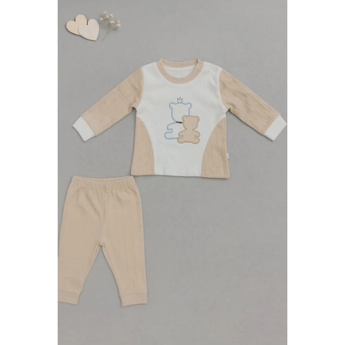 Sevimli Ayıcık Pamuklu Pijama Takımı