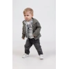 Erkek Bebek 4’lü Şık Günlük Kombin - Cepli Ceket, Çiçekli Gömlek, Ayıcık Baskılı Tişört, Kot Pantolon