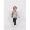 Erkek Bebek 4’lü Şık Günlük Kombin - Cepli Ceket, Çiçekli Gömlek, Ayıcık Baskılı Tişört, Kot Pantolon