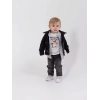 Erkek Bebek 4’lü Şık Günlük Kombin - Cepli Ceket, Çiçekli Gömlek, Ayıcık Baskılı Tişört, Kot Pantolon
