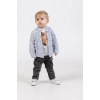 Erkek Bebek 4’lü Günlük Kombin - Çıt Çıtlı Ceket, Çiçekli Gömlek, Ayıcık Baskılı Tişört, Kot Pantolon