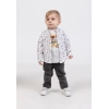 Erkek Bebek 4’lü Kot Ceketli Kombin - Ceket, Çiçekli Gömlek, Baskılı Tişört, Kot Pantolon