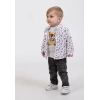 Erkek Bebek 4’lü Kot Ceketli Kombin - Ceket, Çiçekli Gömlek, Baskılı Tişört, Kot Pantolon