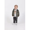 Erkek Bebek 4’lü Kot Ceketli Kombin - Ceket, Çiçekli Gömlek, Baskılı Tişört, Kot Pantolon