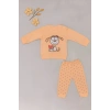 Bebek 2’li Takım – Sevimli Köpek Baskılı Sweatshirt ve Noktalı Pantolon