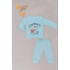 Bebek 2’li Takım – Sevimli Köpek Baskılı Sweatshirt ve Noktalı Pantolon