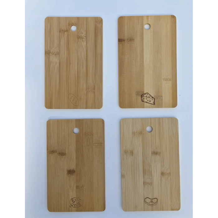 Bambu Kesim Panosu - Metal Standlı 4lü